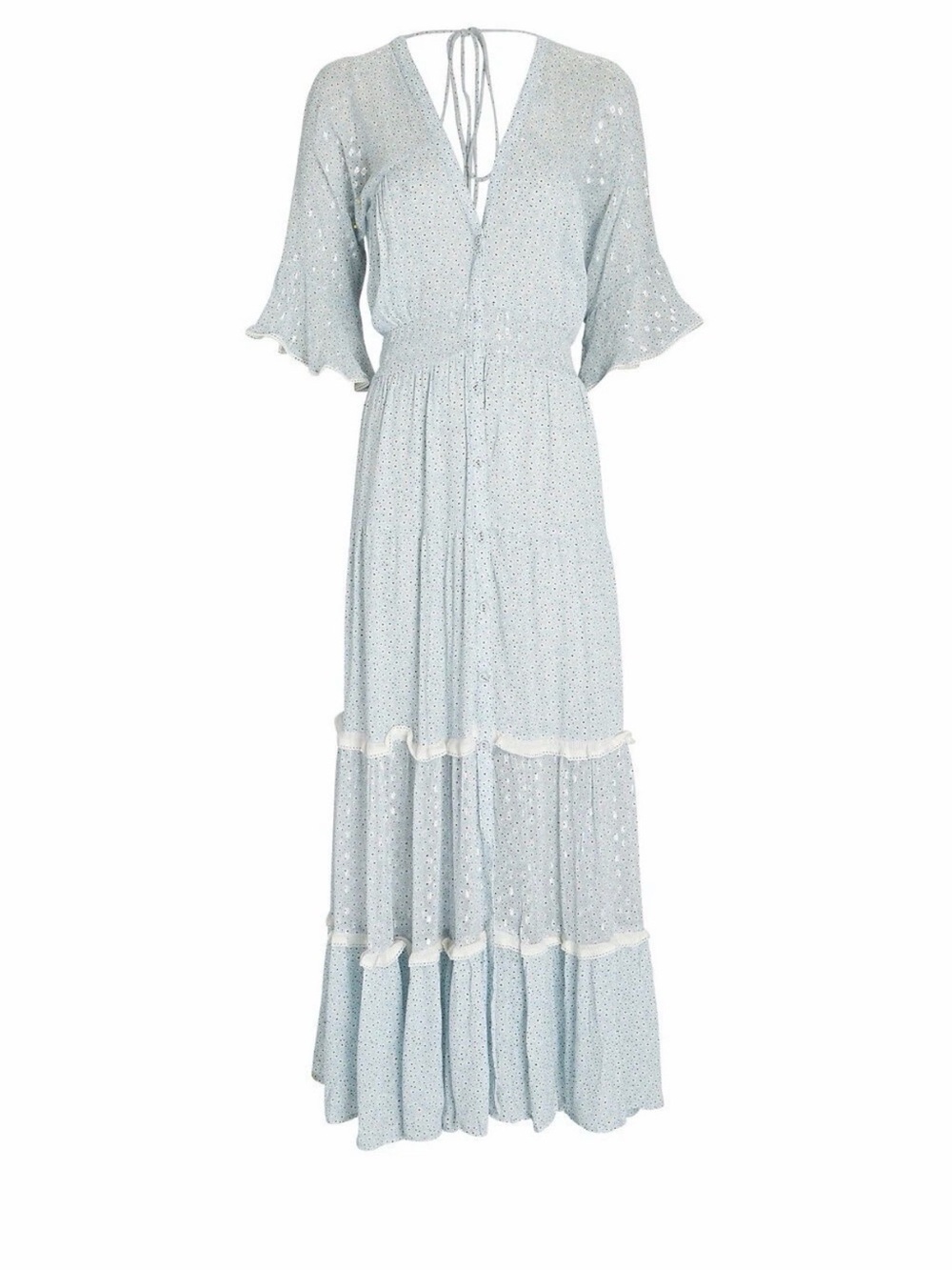 Sunday Saint-Tropez Rumba Floral Maxi Dress. Blue Size Small